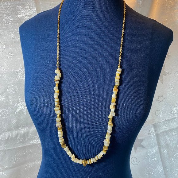 COPY - Natural Agate stone with chain linked necklace, 34" - Picture 8 of 8